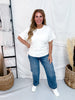 Cream Short Sleeve Top With Ruched Sides