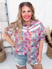 Plaid Posse Button Up Western Short Sleeve Top