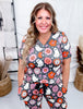 Boho Floral Ghost Short Sleeve Pajama Set
