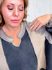 Black Long Sleeve Contrasting Top With Frayed Edge Details
