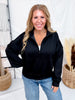 Black Mock Neck Half Zip Up Sweatshirt