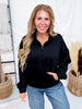Black Mock Neck Half Zip Up Sweatshirt