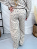Beige & Blue Floral Print Straight Leg Lounge Pants