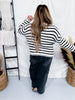 Flower Patch Black Washed Denim Wide Leg Pants