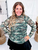 Green Camo Long Sleeve Mesh Top