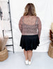 Long Sleeve Leopard Print Mesh Top