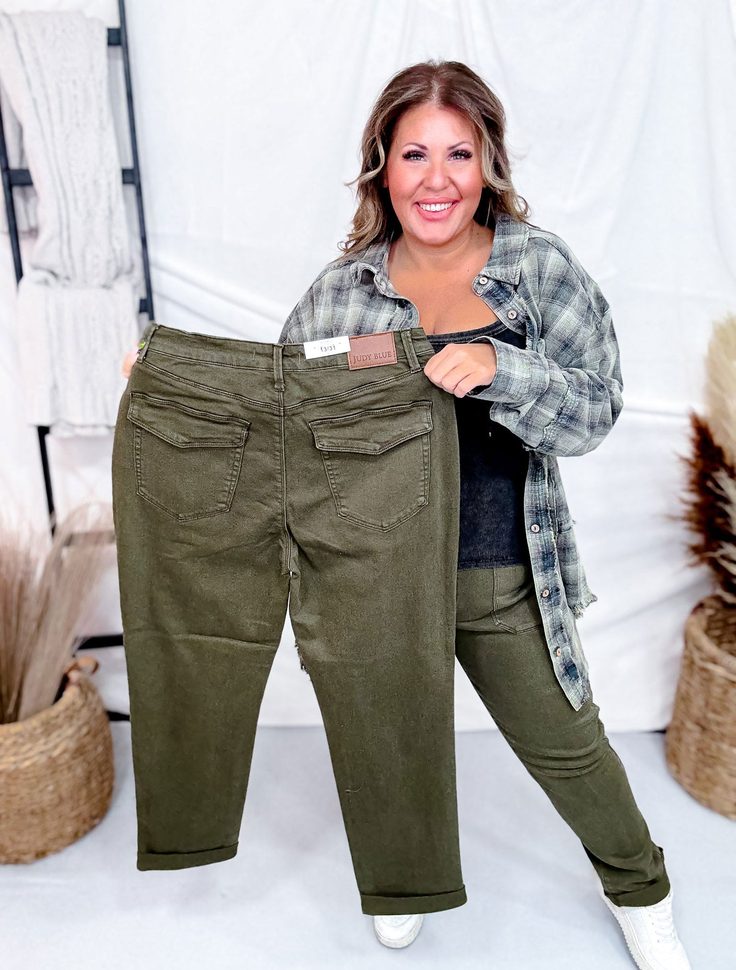 Judy Blue High Waist Midnight Forest Cuffed Aurora Jogger Jeans