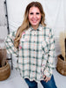 Plaid Button Down Shirt W/ Floral Patch Embroidery