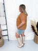 Cowtown Cutesy Saddle Brown Mesh Top