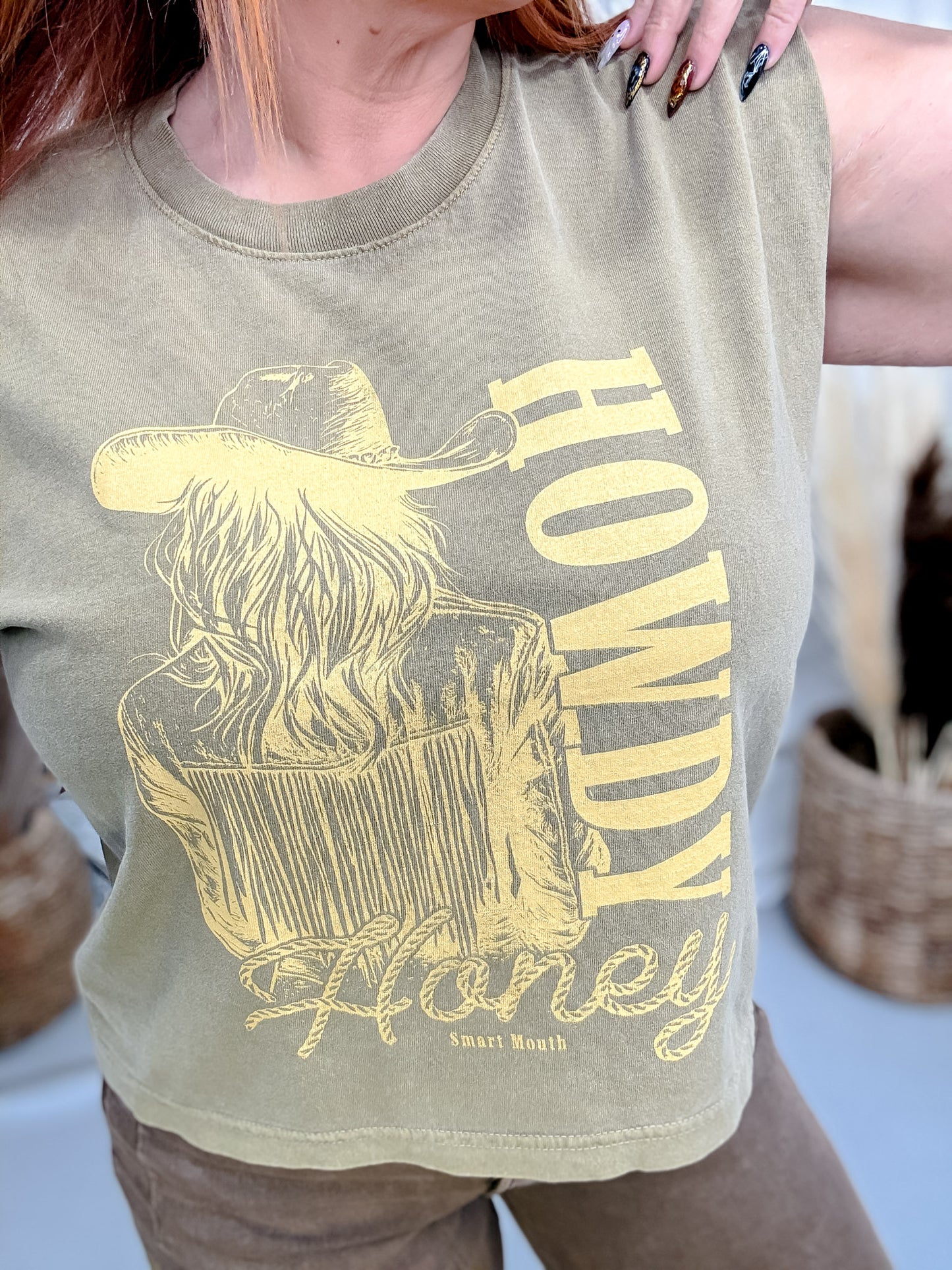 Howdy Honey Graphic Midi Muscle Tank