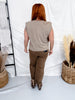 Heaven Sent Hell Bent Faded Brown Graphic Midi Muscle Tank