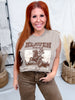 Heaven Sent Hell Bent Faded Brown Graphic Midi Muscle Tank