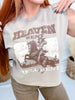 Heaven Sent Hell Bent Faded Brown Graphic Midi Muscle Tank