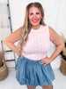 Dusty Rose Lace Tank Top W/ Built In Liner