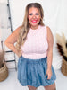 Dusty Rose Lace Tank Top W/ Built In Liner