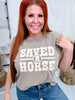 Saved A Horse Faded Brown Graphic Midi Muscle Tank