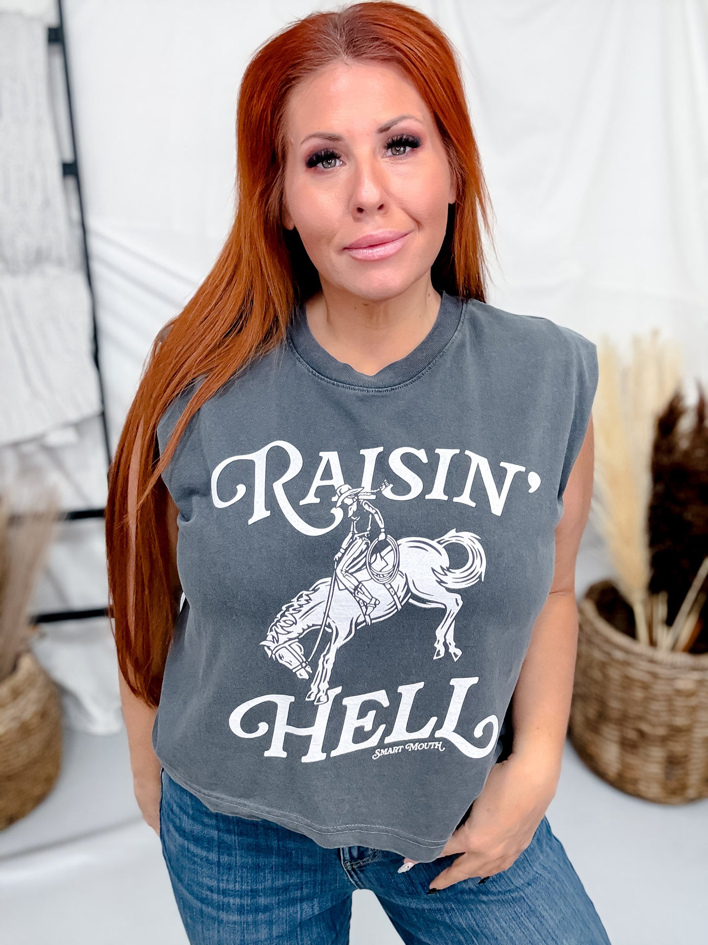 Raisin' Hell Graphic Midi Muscle Tank