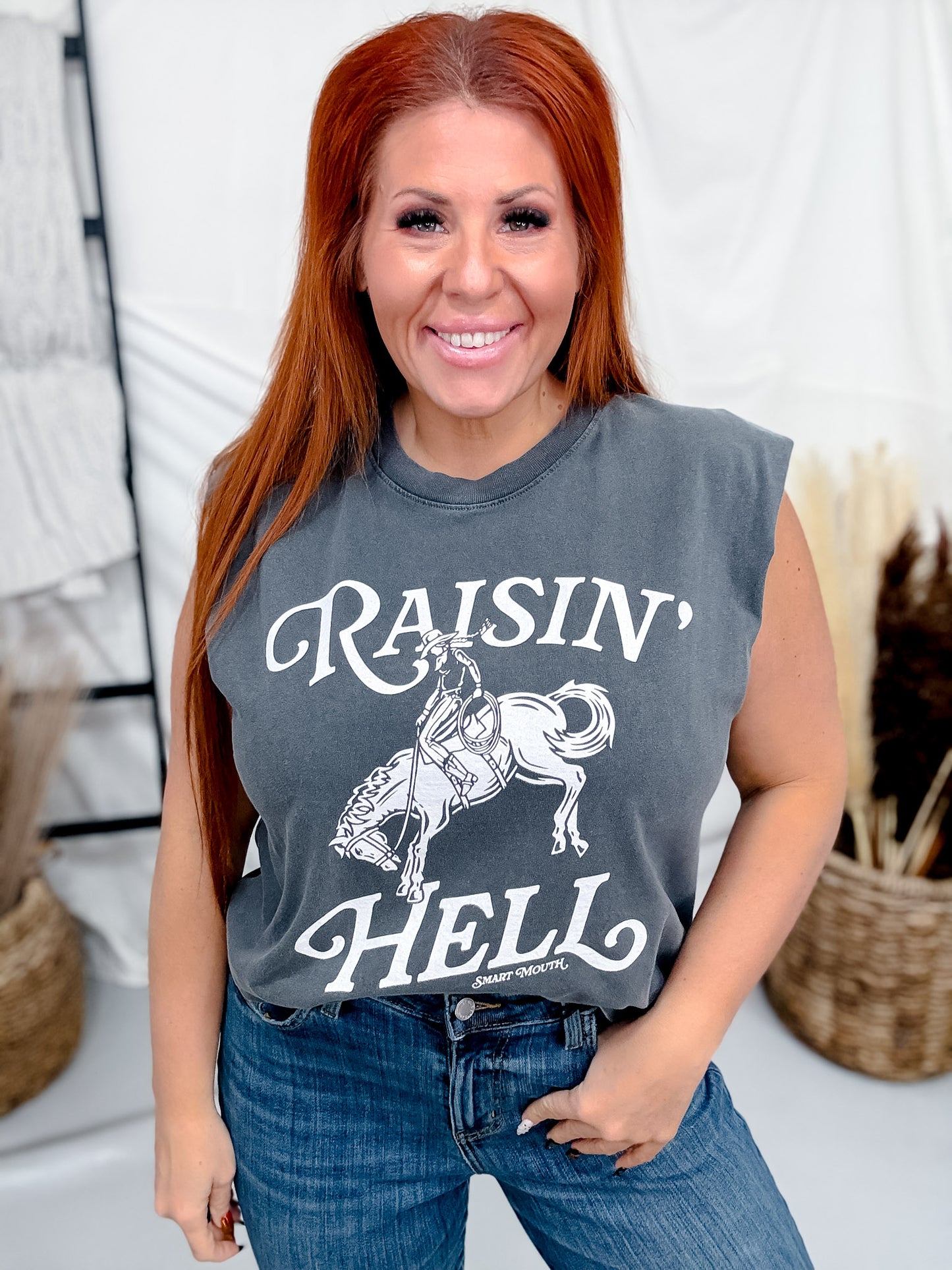 Raisin' Hell Graphic Midi Muscle Tank