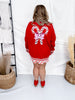 Candy Cane Red Long Sleeve Button Up Cardigan