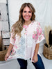 Patchwork Lace & Floral Short Sleeve Top