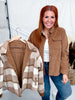 Reversible Mocha Plaid Button Down Shacket
