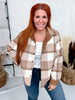 Reversible Mocha Plaid Button Down Shacket