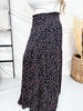 Cherry Punch Black Tiered Maxi Skirt With Smocked Waist