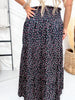 Cherry Punch Black Tiered Maxi Skirt With Smocked Waist