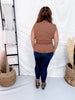 Sleeveless Zipper Front Peplum Top In Mocha