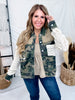 Camouflage Jacket With Lace Sleeves & Quilted Yoke