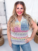 Multicolored V-Neck Knitted Tank Top