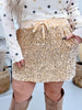 Velvet Hour Sequin Vintage Gold Skort