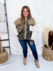 Camouflage Jacket With Lace Sleeves & Quilted Yoke