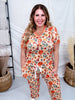 Pumpkin & Mushroom Print Short Sleeve Top & Joggers Loungewear Set