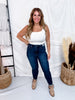 Judy Blue High Waist Tummy Control Dark Wash Skinny Jeans W/ Bandana Loop
