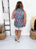 Black Multi Colored Floral Sleeveless Top W/ Front Zipper FINAL SALE
