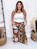 Wide Leg Cowboy Party Pants In Mocha