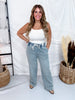 Judy Blue High Waist Knit Indigo Baggy Jeans W/ Drawstring
