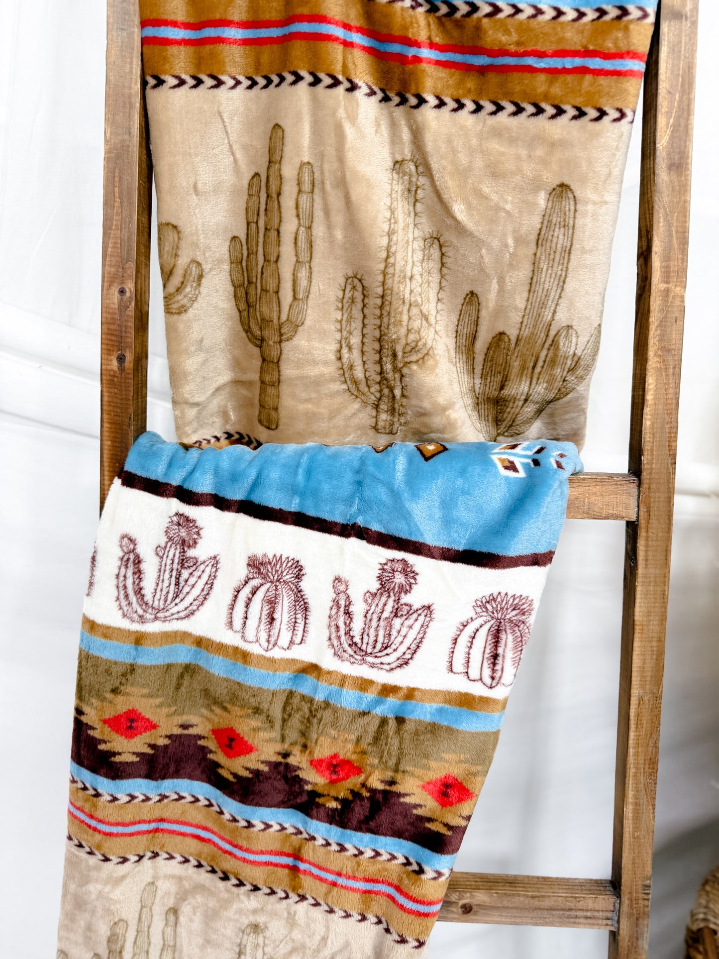 Cactus Stripe Travel Blanket