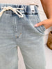 Judy Blue High Waist Knit Indigo Baggy Jeans W/ Drawstring