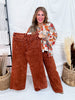 Judy Blue High Waist Pumpkin Spice Dyed Raw Hem Retro Wide