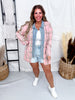 Pink Plaid Hi-Lo Flannel with Denim Collar FINAL SALE