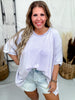 Ash Lavender Washed French Terry Dolman Sleeve Top