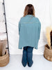 Teal Cotton Gauze Top With Crochet Detailing