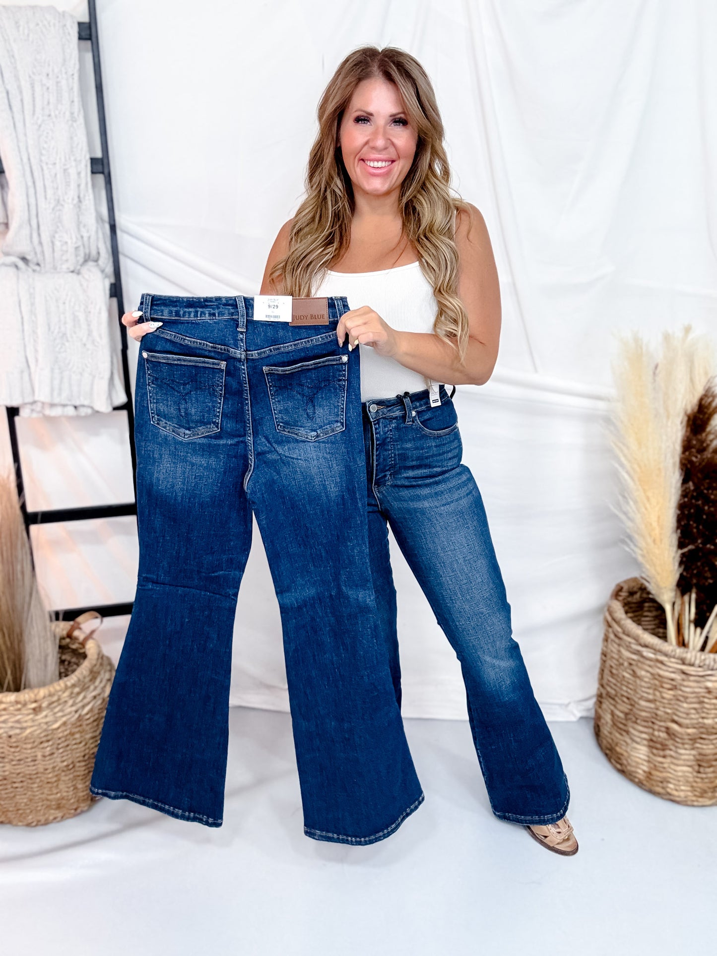 Judy Blue High Waist Tummy Control Dark Indigo Flares