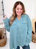 Teal Cotton Gauze Top With Crochet Detailing