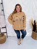 Camel Acid Washed Lace Love Sweatshirt