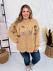 Camel Acid Washed Lace Love Sweatshirt