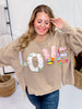 Mocha Love Patch Terry Knit Pullover