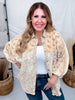 Mineral Washed Patchwork Floral Print Button Down Top In Straw